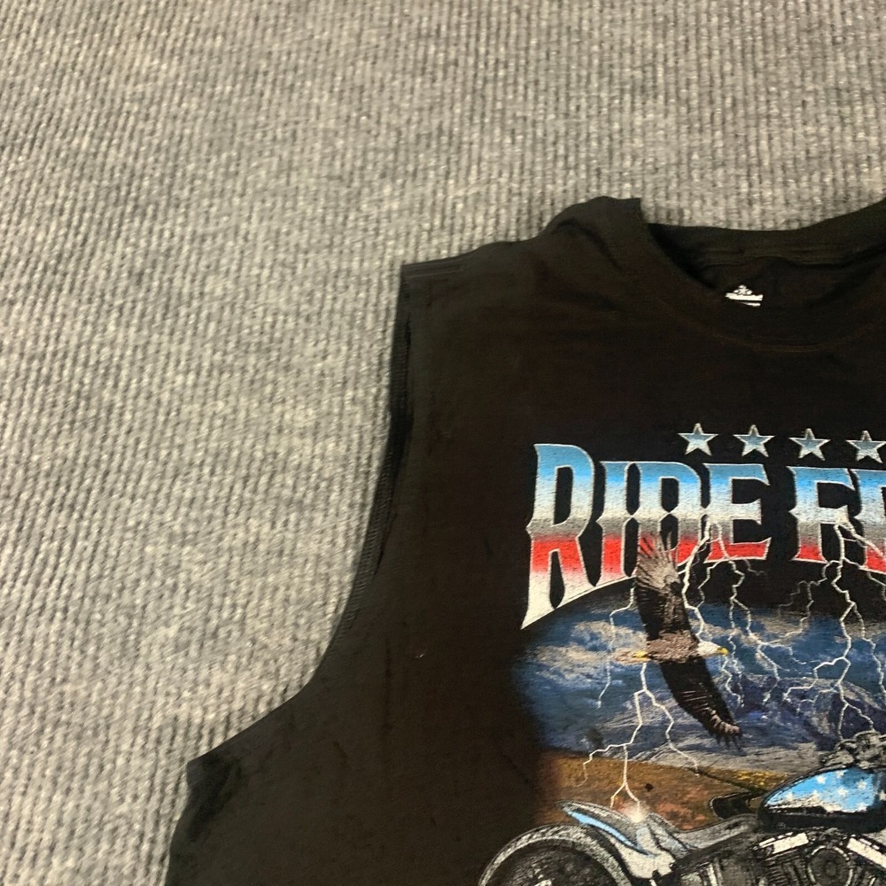 Celebrate Patriotic T Shirt Men's L Black Motorcycle Biker Sleeveless Ride Free - Picture 6 of 11